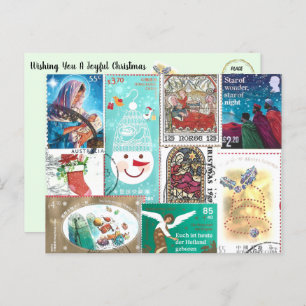 Personalized Christmas Postage Stamps Postcard