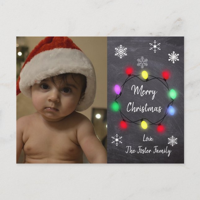 Personalized Christmas Postcard Chalkboard Style (Front)