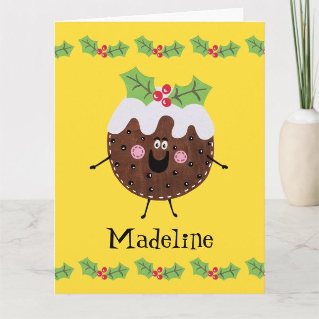 Personalized Christmas Pudding Card (Front)