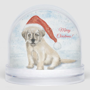 “Personalized Christmas Puppy Snow Globe