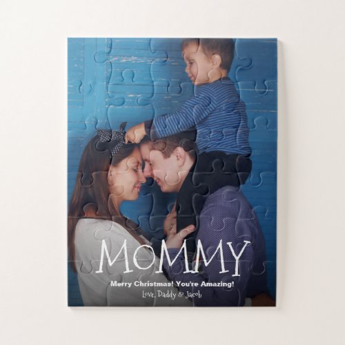Personalized Christmas Puzzle for Mommy with Heart