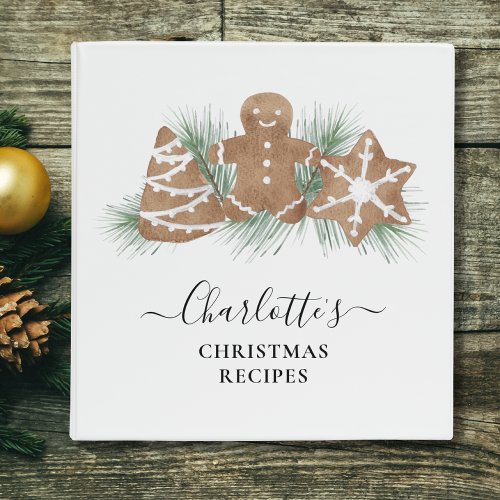 Personalized Christmas Recipe 3 Ring Binder