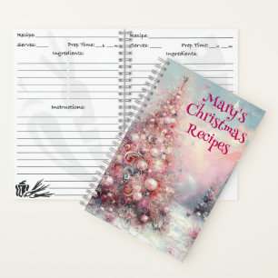 Personalized Christmas Recipe Book Ornament Art