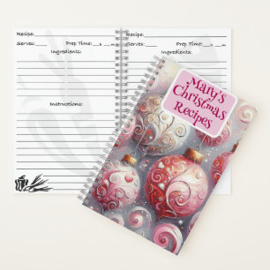 Personalized Christmas Recipe Book Ornament Art
