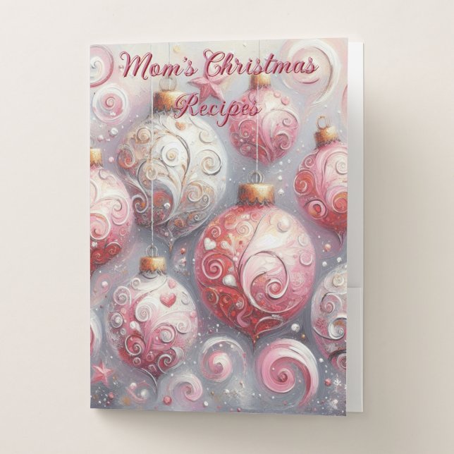 Personalized Christmas Recipe Folder Ornament Art (Front)