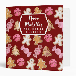 Personalized Christmas Recipe Holiday Baking 3 Ring Binder