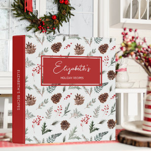 Personalized Christmas Recipe Pine Binder