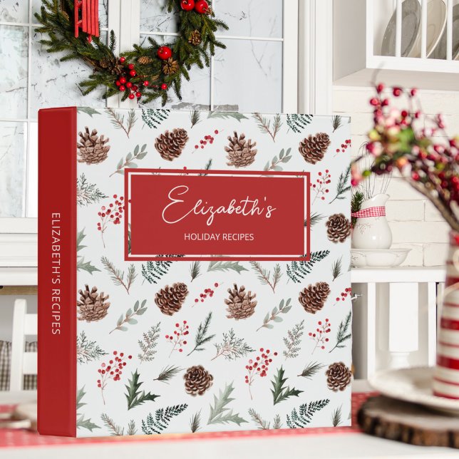 Personalized Christmas Recipe Pine Binder (Creator Uploaded)