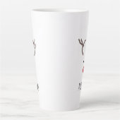 Personalized Christmas Red Nose Reindeer White Latte Mug (Front)