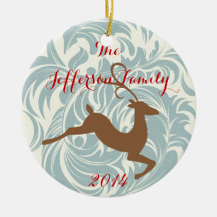 Personalized Christmas Rein Deer Family Ornament