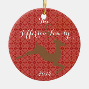Personalized Christmas Rein Deer Family Ornament