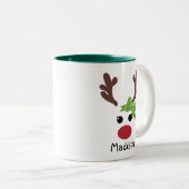 Personalized Christmas Reindeer Face Christmas Mug (Front Right)