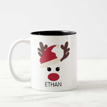 Personalized Christmas Reindeer Face Christmas Mug