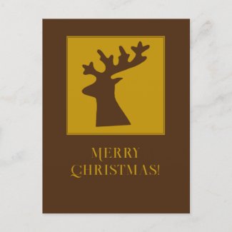 Personalized Christmas Reindeer Head Bronze Gold