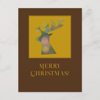 Personalized Christmas Reindeer Head Deep Brown