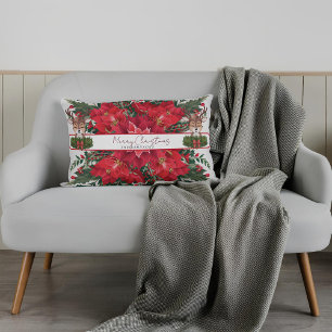 Personalized Christmas reindeer Lumbar Pillow