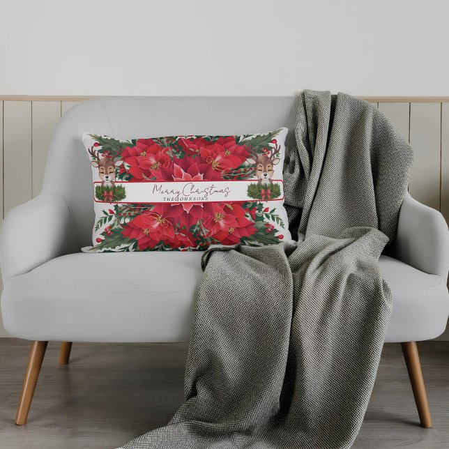 Personalized Christmas reindeer  Lumbar Pillow (Creator Uploaded)