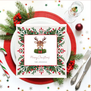 Personalized Christmas reindeer Napkins