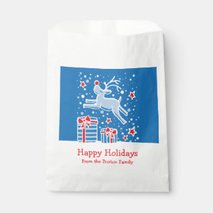 Personalized Christmas reindeer party favor bags