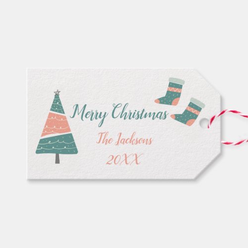 Personalized Christmas Reindeer Tree and Stocking Gift Tags