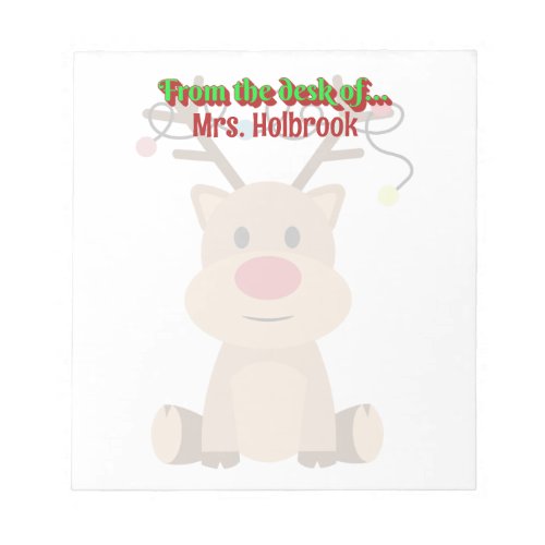 Personalized Christmas Reindeer with lights  Notepad