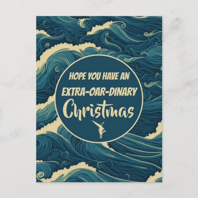 Personalized Christmas rowing funny  Postcard (Front)