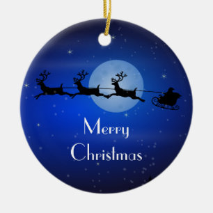 Personalized Christmas Santa Ceramic Ornament