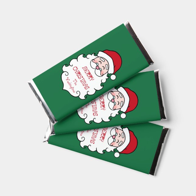 Personalized Christmas Santa Claus Chocolate Gift  Hershey Bar Favors (Front)