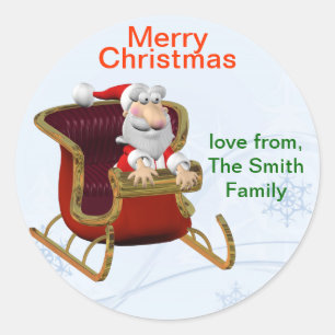 Personalized Christmas Santa Gift Tag/Label Classic Round Sticker