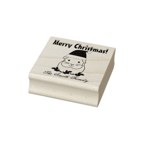 Personalized Christmas Santa Guinea Pig Family Rubber Stamp