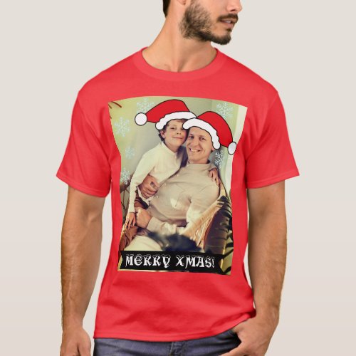 Personalized Christmas Santas hat photo T_Shirt