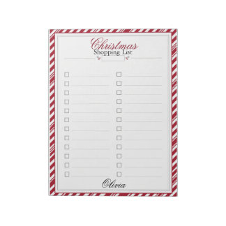 Personalized Christmas Shopping List Notepad