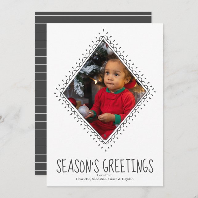 Personalized Christmas Simple Photo Frame Holiday Card (Front/Back)