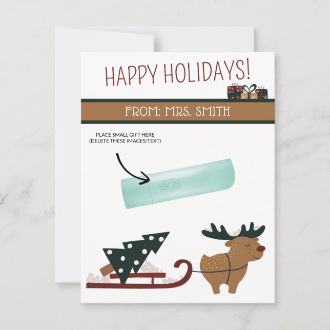 Personalized Christmas, Small Gift, Gifting Cards (Front)