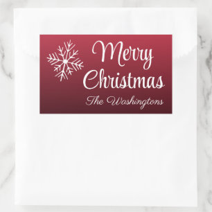 Personalized Christmas Snowflake Gift Tag Stickers
