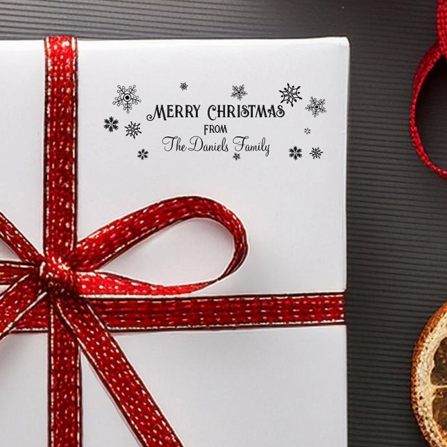 Personalized Christmas Snowflake Rubber Stamp (Creator Uploaded)