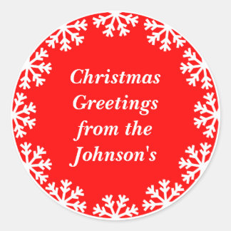 Personalized Christmas Snowflakes Envelope Seals