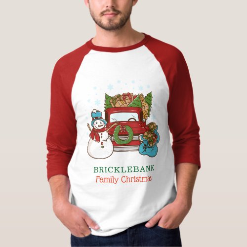 Personalized Christmas Snowman Family Matching T_Shirt