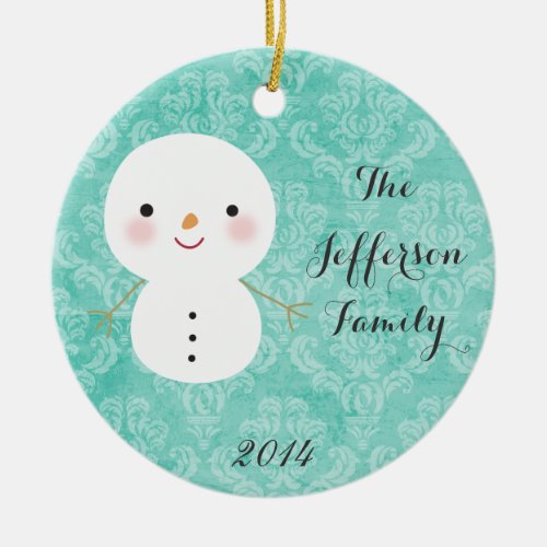 Personalized Christmas Snowman Family Ornament