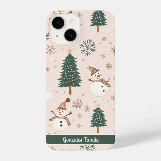 Personalized Christmas snowman phone case (Back)