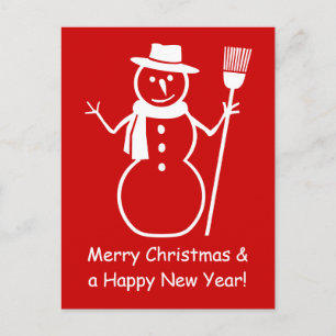 Personalized Christmas snowman postcards for kids