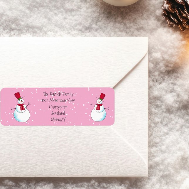 Personalized Christmas Snowman Return Address Label (Creator Uploaded)