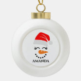 Custom Christmas Ceramic Ball Ornament