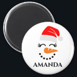 Personalized christmas snowman with custom name  magnet<br><div class="desc">Personalized christmas snowman with custom name  magnet .</div>