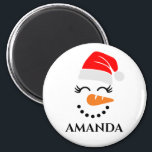 Personalized christmas snowman with custom name  magnet<br><div class="desc">Personalized christmas snowman with custom name  magnet .</div>