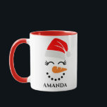 Personalized christmas snowman with custom name  mug<br><div class="desc">Personalized christmas snowman with custom name Mug .</div>