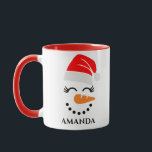 Personalized christmas snowman with custom name  mug<br><div class="desc">Personalized christmas snowman with custom name Mug .</div>