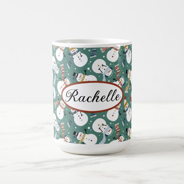 Personalized Christmas Snowmen Coffee Mug (Center)
