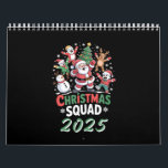 Personalized Christmas Squad 2025 Santa Family Calendar<br><div class="desc">Christmas Squad 2025 Santa Elf Family Matching Pajamas</div>