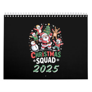 Personalized Christmas Squad 2025 Santa Family  Calendar